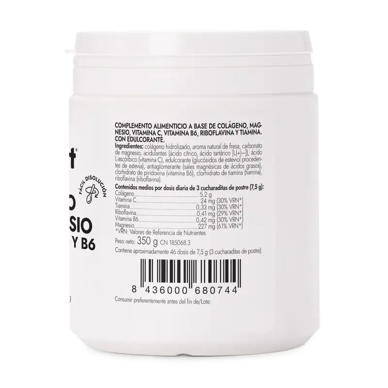 AML SPORT Colágeno con Magnesio + Vitamina C + Vitamina B1 B2 B6 sabor fresa, 350 gr
