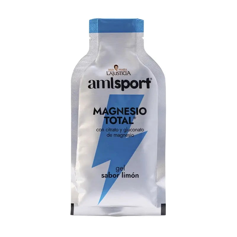 AML SPORT Magnesio Total gel sabor limón, 12 sobres de 20 ml