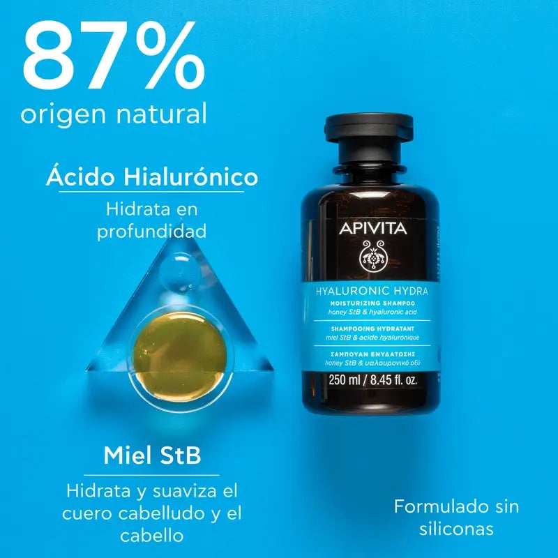 Apivita Apivita Hyaluronic Hydra Champú Hidratante, 250 Ml