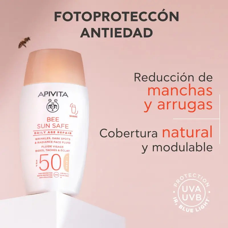 Apivita Apivita Reparación Antiedad Diaria Con Color Spf50, 50 ml