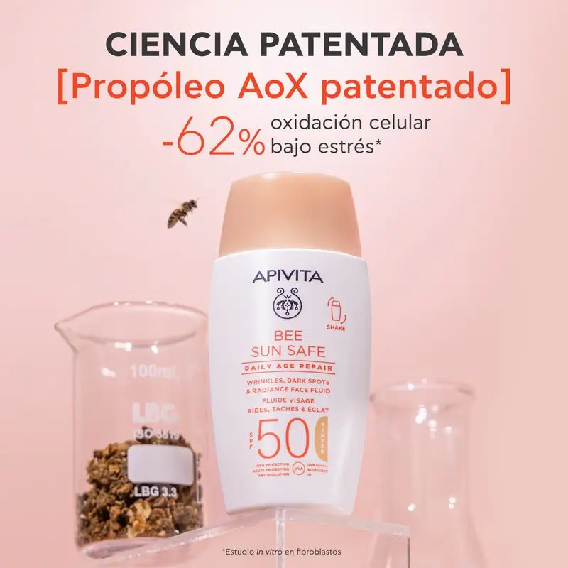 Apivita Apivita Reparación Antiedad Diaria Con Color Spf50, 50 ml