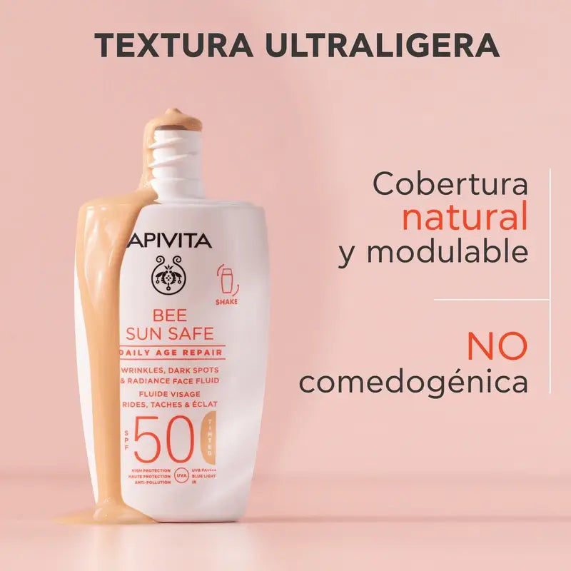 Apivita Apivita Reparación Antiedad Diaria Con Color Spf50, 50 ml