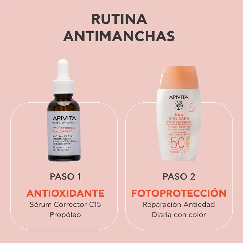 Apivita Apivita Reparación Antiedad Diaria Con Color Spf50, 50 ml