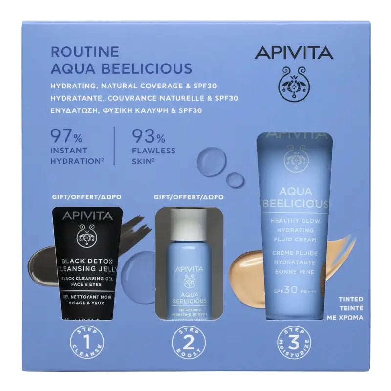 Apivita Aqua Beelicious Crema Con Color Spf30, 1 set