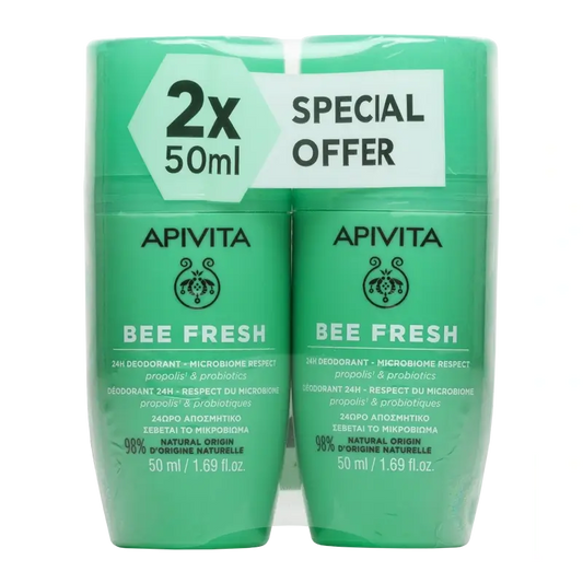 Apivita Bee Fresh Desodorante 24H, 2X50Ml