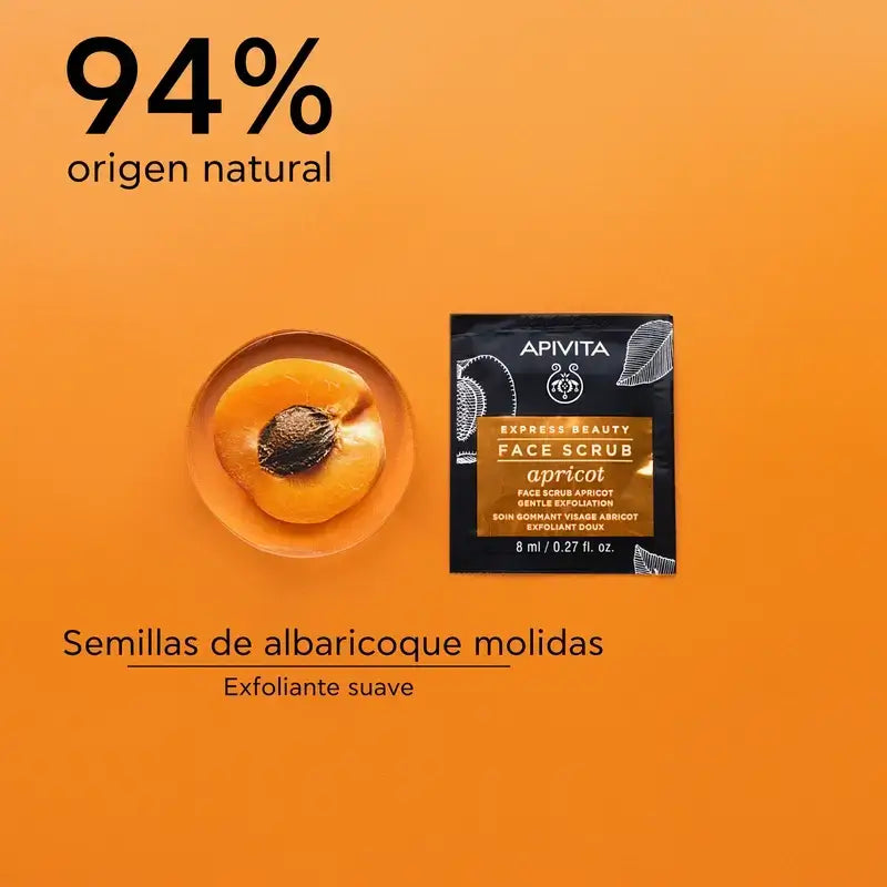 Apivita Express Beauty Exfoliante Albaricoque, 2x8 ml