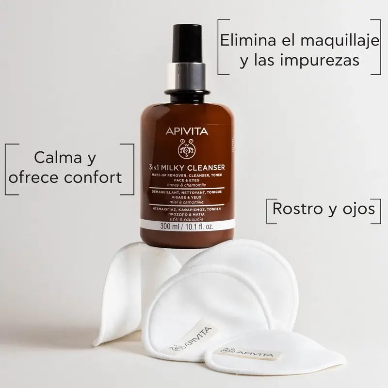 Apivita Leche Limpiadora 3 En 1, 300 ml