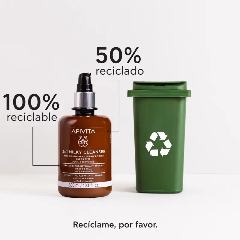Apivita Leche Limpiadora 3 En 1, 300 ml