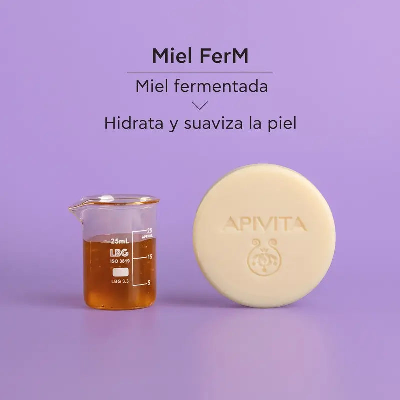 Apivita Limpiador & Desmaquillante Sólido Rostro Y Ojos, 80 G