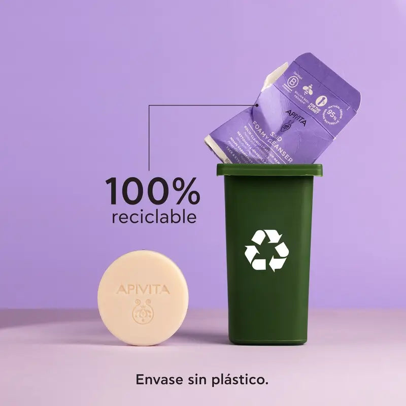 Apivita Limpiador & Desmaquillante Sólido Rostro Y Ojos, 80 G