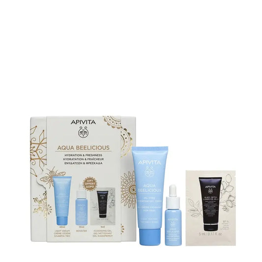 Apivita Promo Aqua Beelicious Crema-Gel Hidratant Oil Free, 40Ml + Regalo Sérum 10Ml + Black Detox 5Ml