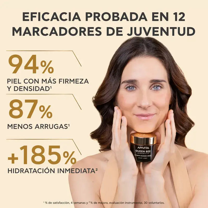 Apivita Queen Bee Longevity Crema Ligera 12 Marcadores De Juventud, 50 ml