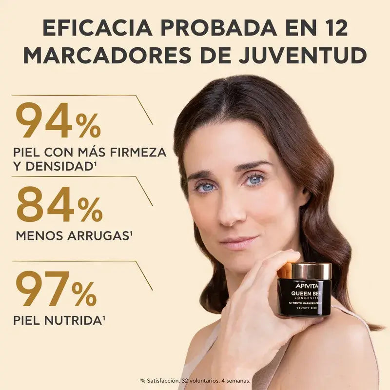 Apivita Queen Bee Longevity Crema Rica 12 Marcadores De Juventud, 50 ml