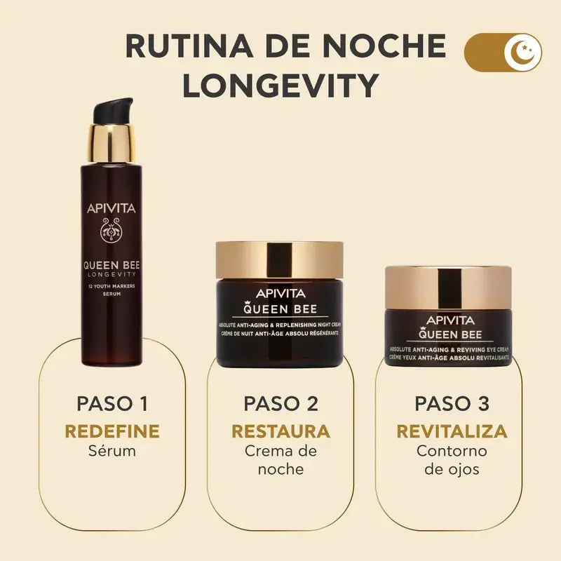 Apivita Queen Bee Longevity Sérum 12 Marcadores De Juventud, 30 ml