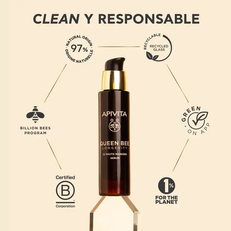 Apivita Queen Bee Longevity Sérum 12 Marcadores De Juventud, 30 ml