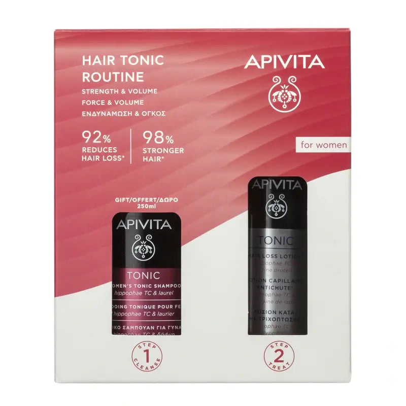 Apivita Tonic Promo Women'S Hair Routine Loción Anticaída, 150 Ml + Regalo Champú Tonic 250Ml