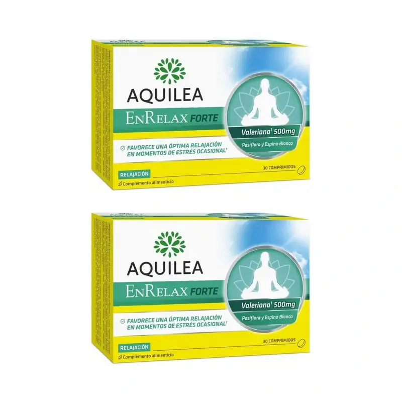 Aquilea Enrelax Forte 500 Mg Valeriana + Espino Blanco + Pasiflora, 2X30 Comprimidos