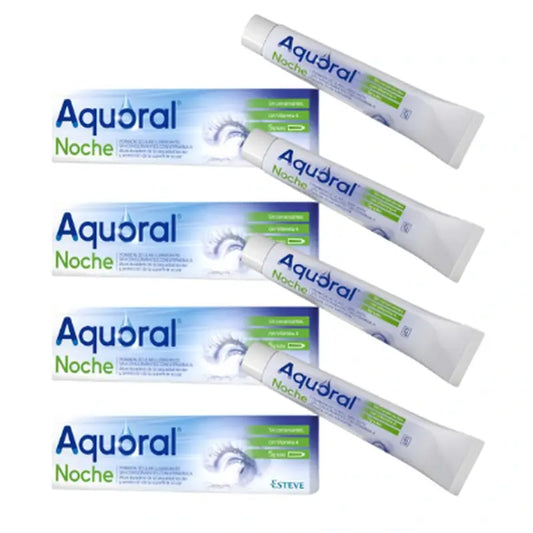 Aquoral Pack Noche Pomada Ocular Lubricante, 4 x 5 Gr