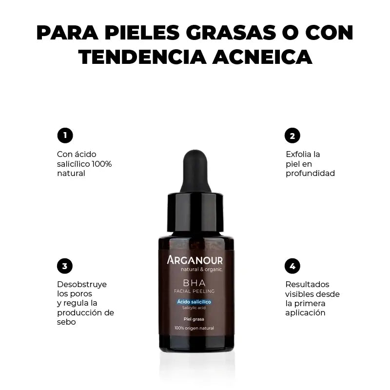 Arganour Facial Bha Peeling Facial Con Ácido Salicílico, 30 Ml