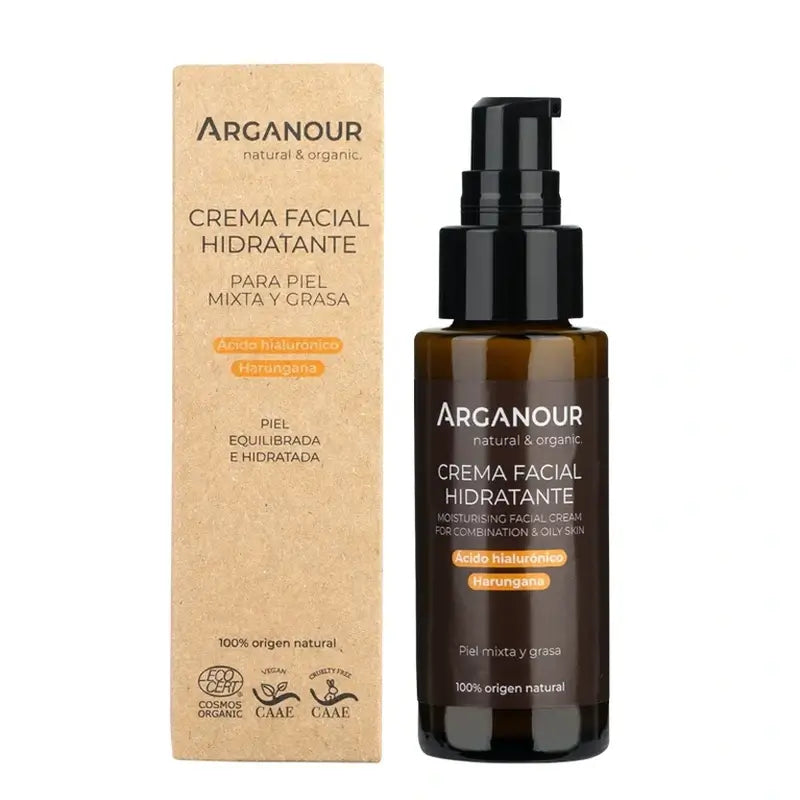 Arganour Facial Crema Facial Para Piel Mixta/Grasa, 50 Ml