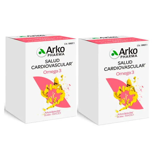 Arkopharma Arkocápsulas Omega 3, Pack 2 x 100 Cápsulas