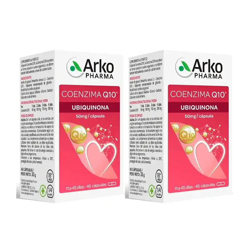 Arkopharma Arkovital Coenzima Q10, Pack 2 x 45 Cápsulas