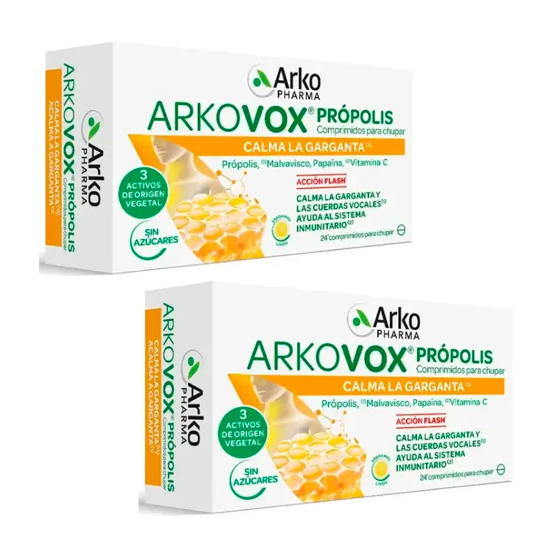 Arkopharma Arkovox Própolis Vitamina C Sabor Miel-Limón, 2X24 Comprimidos