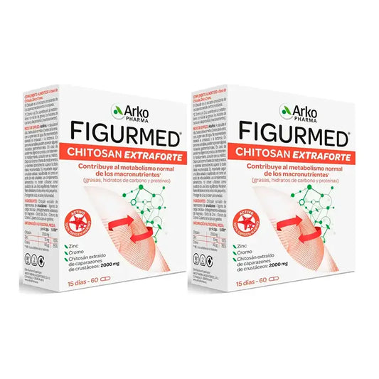 Arkopharma Figurmed Chitosán Extra Forte 500mg, Pack 2 x 60 Cápsulas