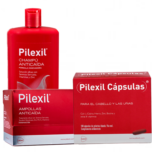 Pilexil Pack Anticaida (Capsulas 100 + ampollas 15ml+ champú anticaida 500 ml)