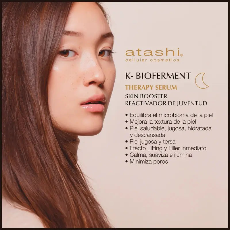 Atashi Cofre Ritual K-Bioferment Sérum + Crema Antiedad Revitalizante + Regalo Roller de jade
