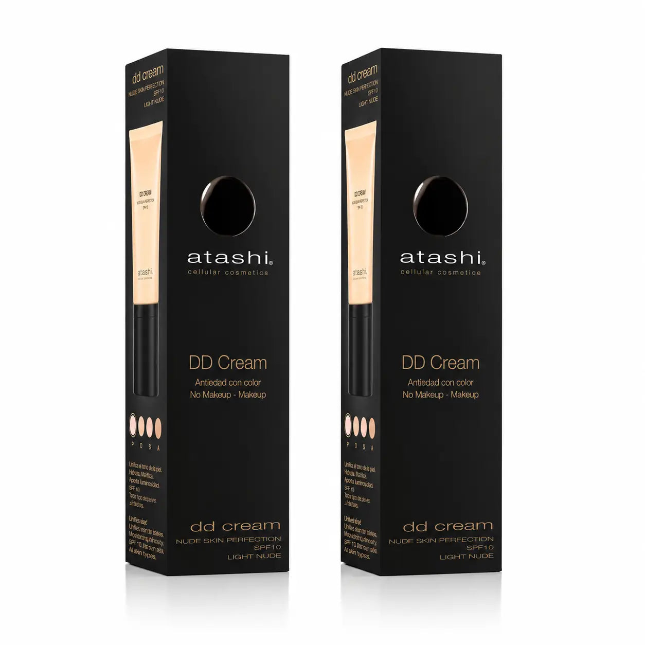 Atashi Dd Cream Hidratante Con Color Spf 15 - Tono Claro , pack 2