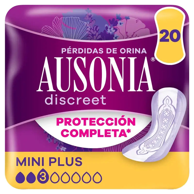 Ausonia Discreet Compresas para Pérdidas de Orina Mini Plus, 20 Unidades