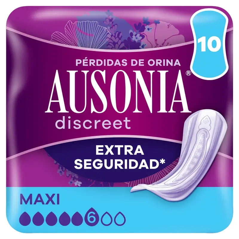 Ausonia Discreet Maxi Compresas para Pérdidas de Orina, 10 Unidades