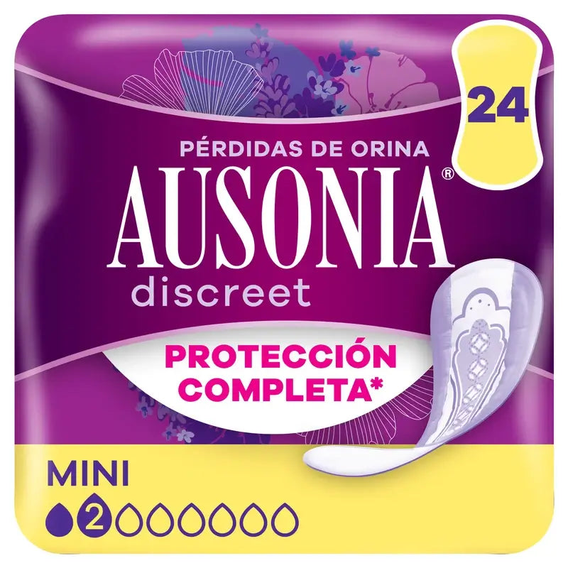Ausonia Discreet Compresas para Pérdidas de Orina Mini, 24 Unidades