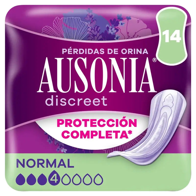 Ausonia Discreet Compresas para Pérdidas de Orina Normal, 14 Unidades