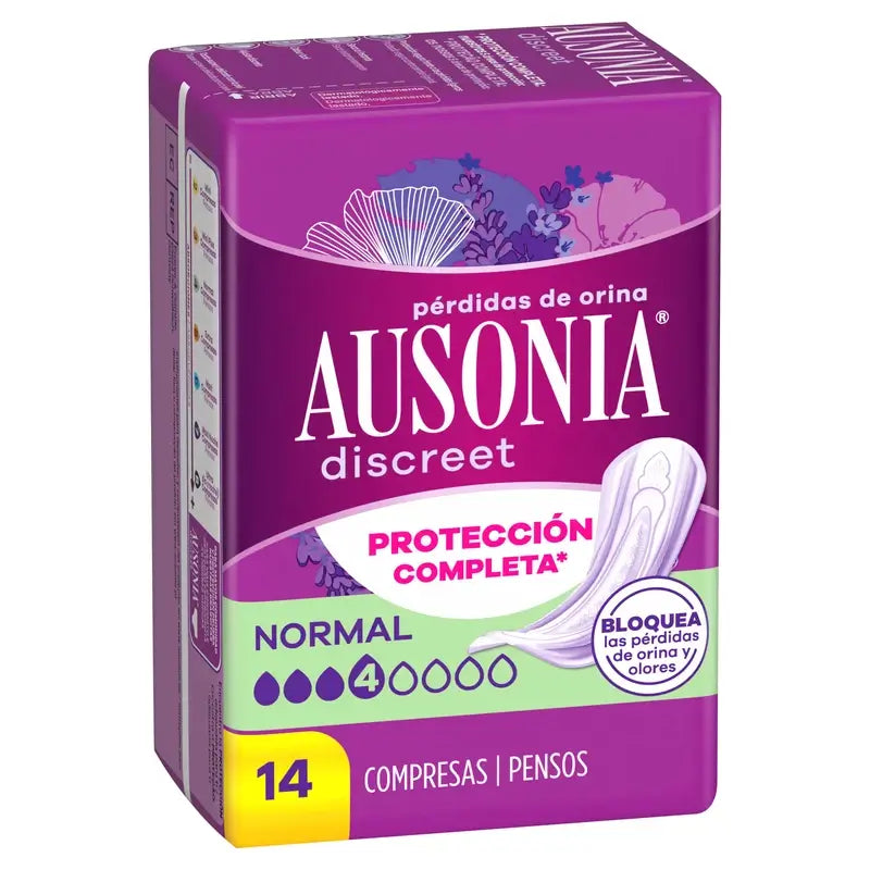 Ausonia Discreet Compresas para Pérdidas de Orina Normal, 14 Unidades