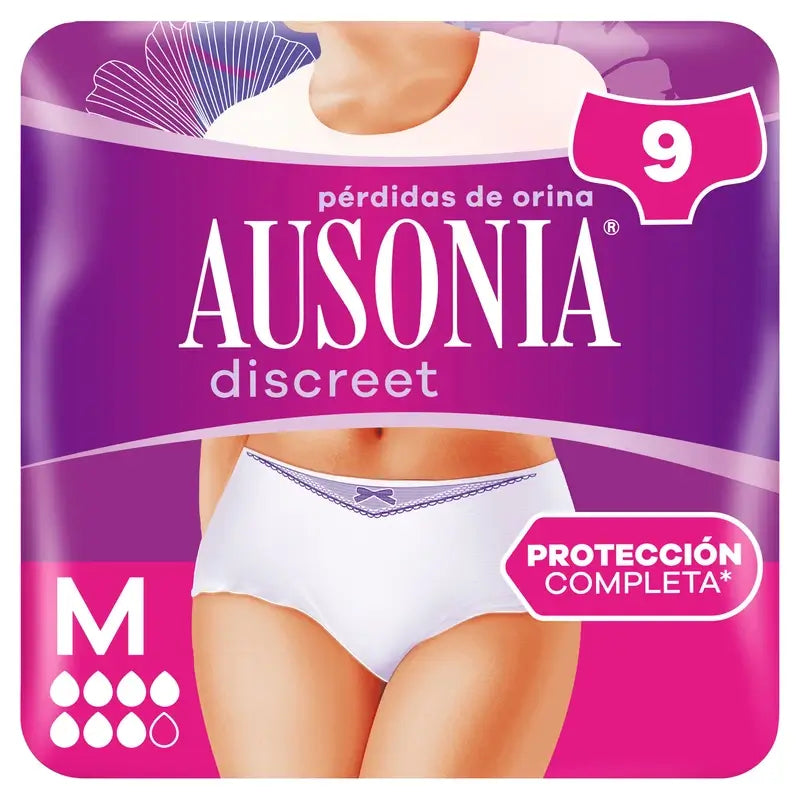 Ausonia Discreet Braguitas para Incontinencia Plus Talla M, 9 Braguitas