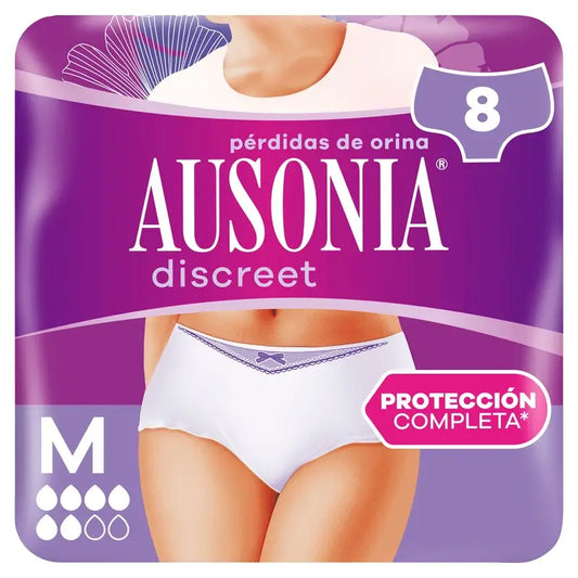 Ausonia Discreet Braguitas para Incontinencia Normal Talla M, 8 Braguitas