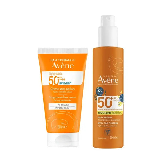 Avene Crema Spf 50+ Sin Perfume 50 Ml + Spray Familia Spf50+ 400 Ml