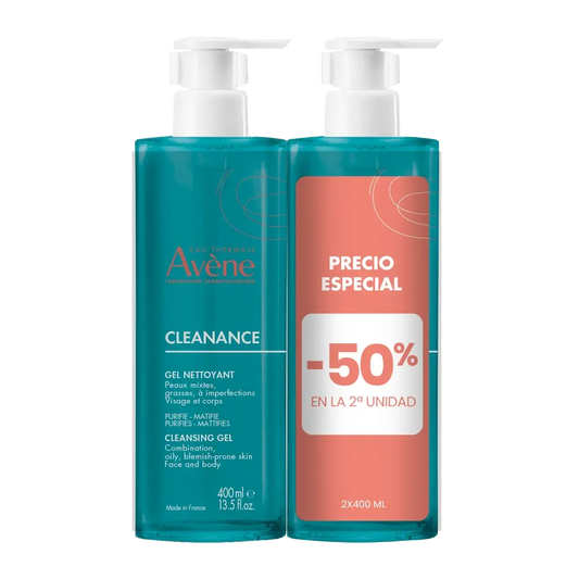 Avene Eau Thermale Cleanance Gel Limpiador 2 X 400 Ml