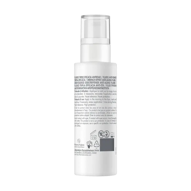 Avène Fluido Triple Eficacia Antiedad Hyaluron Uv Spf50, 40 ml