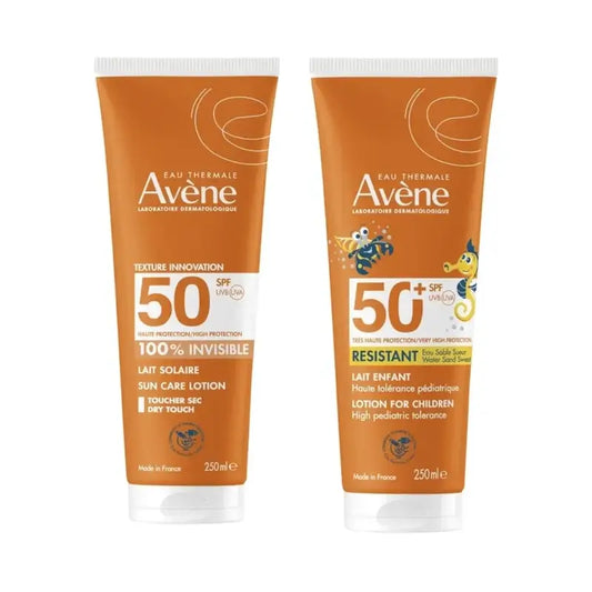 Avene Leche Invisible Spf 50 250 Ml + Leche Spf 50+ Niños 250 Ml