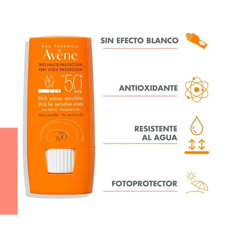 Avene Stick Solar SPF 50+ Zonas Sensibles 8 gr