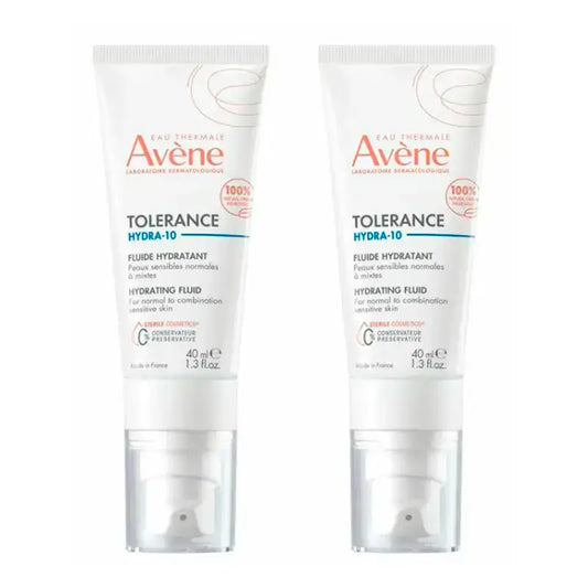 Avene Tolerance Hydra-10 Fluido Hidratante, Pack 2 x 40 ml