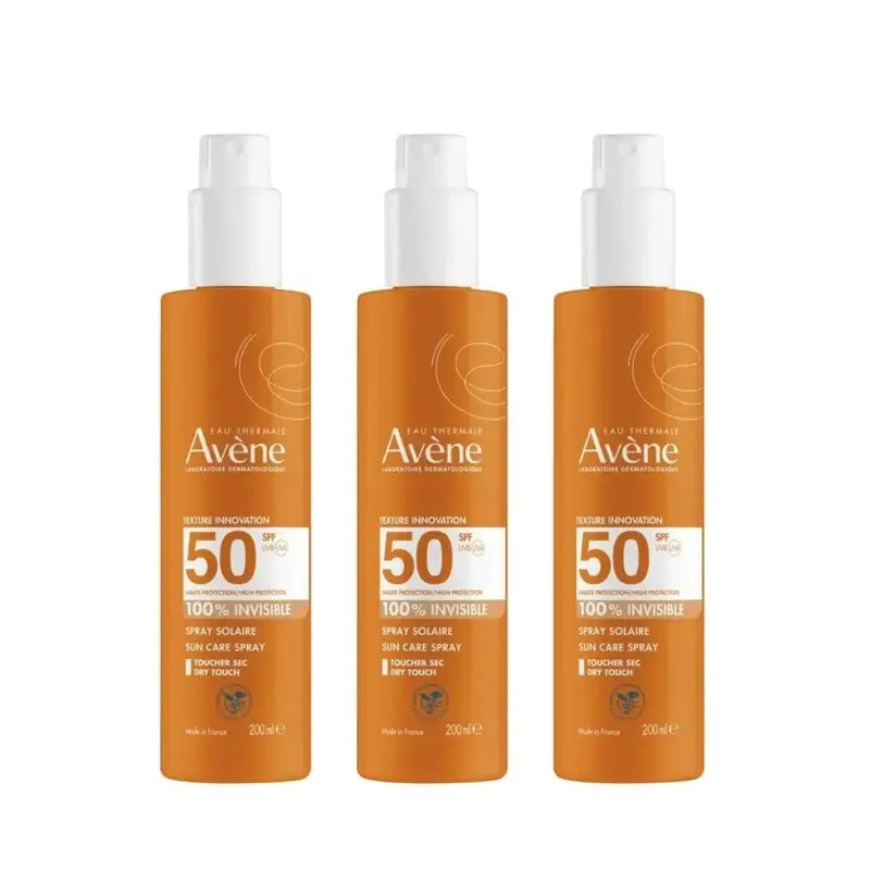 Avene  Solar Spray Pieles Sensibles Spf 50+, 3 x 200 ml