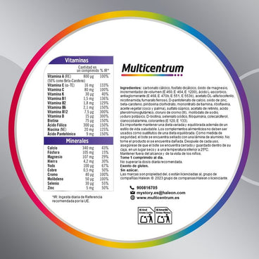 Multicentrum Mujer 50+ Complemento alimenticio Multivitamínico, 30 comprimidos