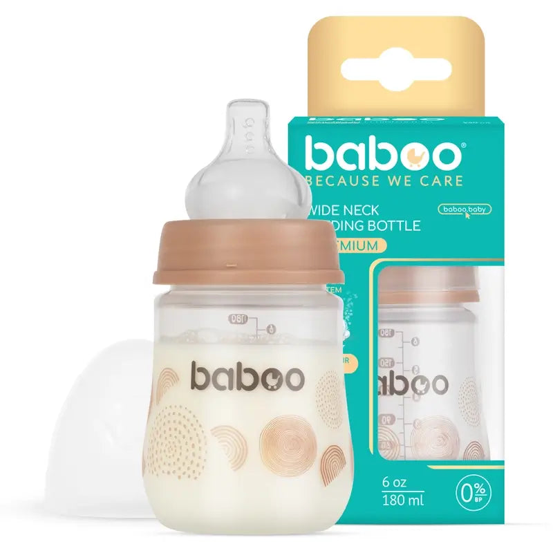 Baboo Biberón Anticólico 0+ Meses Au Naturale, 180 ml