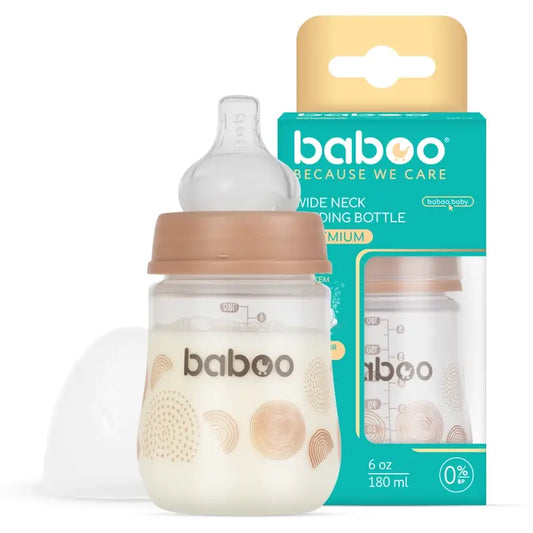 Baboo Biberón Anticólico 0+ Meses Au Naturale, 180 ml