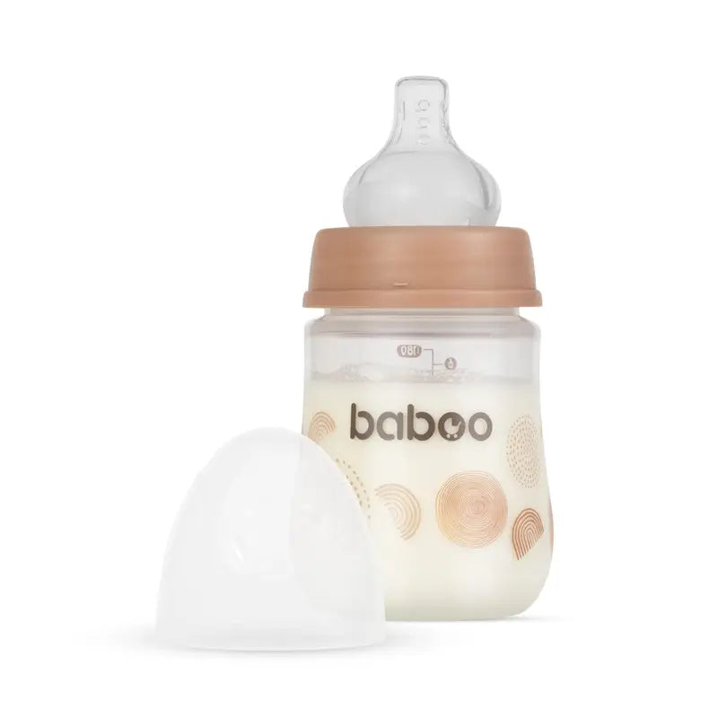 Baboo Biberón Anticólico 0+ Meses Au Naturale, 180 ml