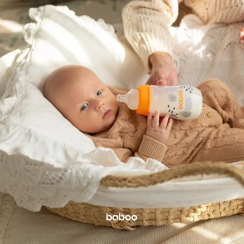 Baboo Biberón Anticólico 3+ Meses Blue Haze, 250 ml